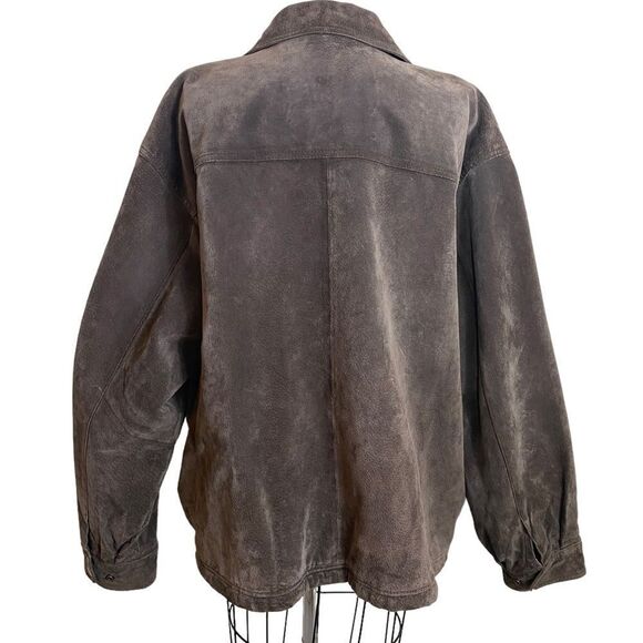 Knightsbridge XL brown suede bomber jacket with silky brown quilted lining - Picture 2 of 9